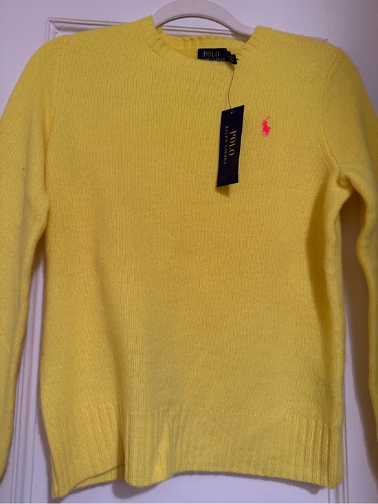 Ralph Lauren Sweaters - Ralph Lauren Yellow Crewneck Sweater with Pink Pony